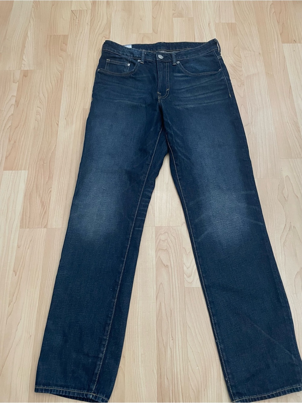 H&M Men's Dark Blue Straight Fit Jeans Size 33/34